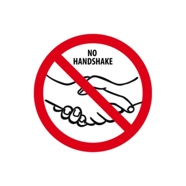 Aufkleber NO HANDSHAKE, aus PVC,