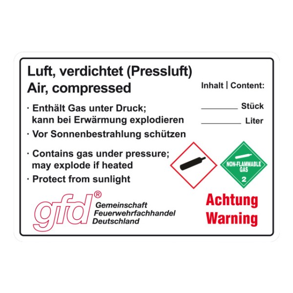 Aufkleber für Flaschenbox gfd, gfd 2.x,