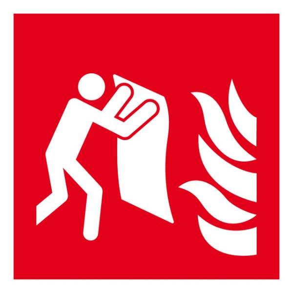 Brandschutzzeichen Feuerlöschdecke, DIN
