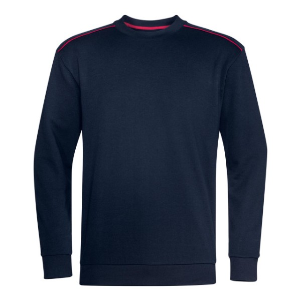 Sweatshirt UVEX, schwarzblau, Kontrastpaspel rot