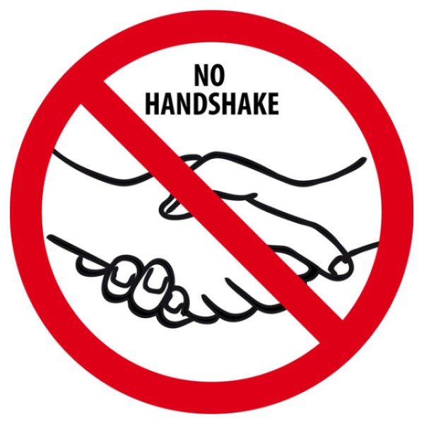 Aufkleber NO HANDSHAKE, aus PVC,