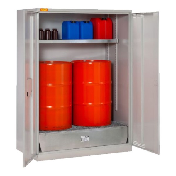 Fassschrank CEMO 14/20, mit Auffangwanne aus PE