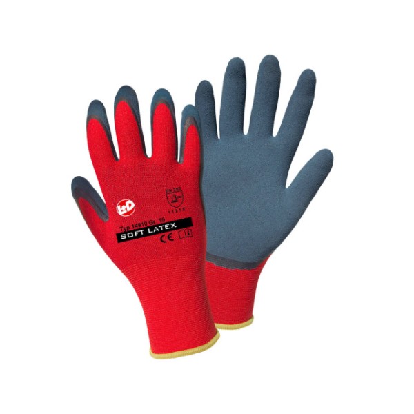Schutzhandschuh Soft Latex, rot/schwarz