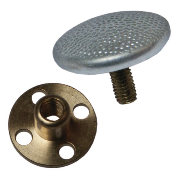 Schraubknopf, Ø 16 mm, silberfarbig