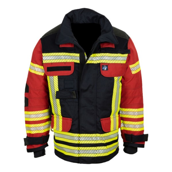 Einsatzjacke TECHNO EXTREME, schwarzblau/rot,segm.