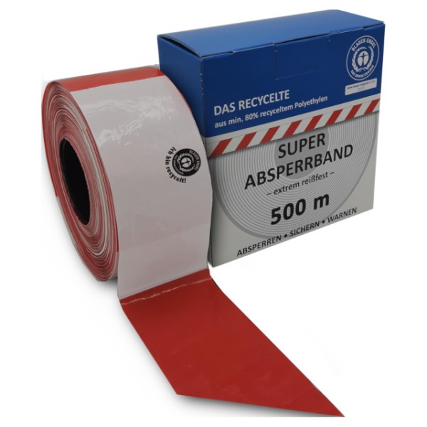 Absperrband rot-weiß, Aufdruck FEUERWEHR +ORTSNAME