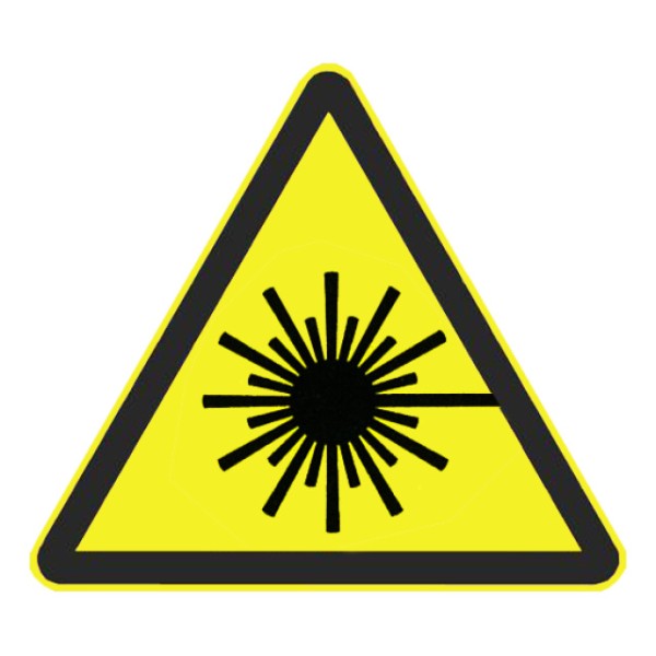Warnung vor Laserstrahl