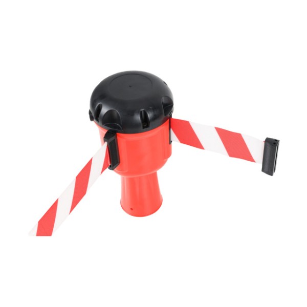 Gurtabroller rot/weiß gestreift für Leitkegel, 9 m