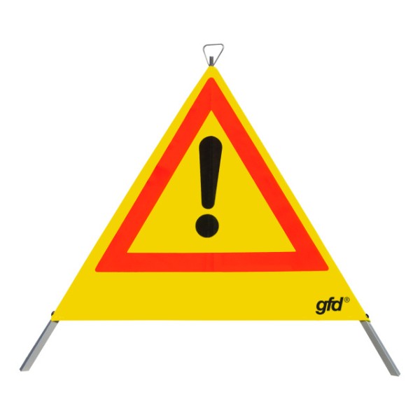 Faltsignal gfd, gelb, 700 mm, Aufdruck