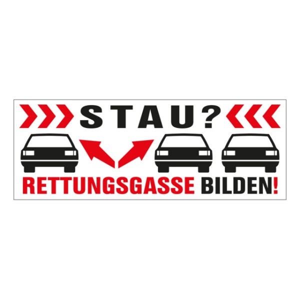 Aufkleber RETTUNGSGASSE BILDEN, aus