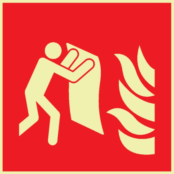 Brandschutzzeichen Feuerlöschdecke, 200 x 200 mm