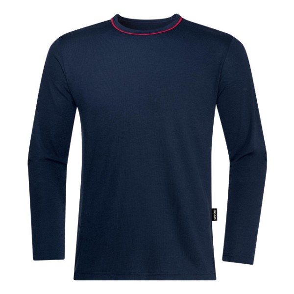 Langarm-Shirt UVEX,navyblau,rote Paspel am Hals
