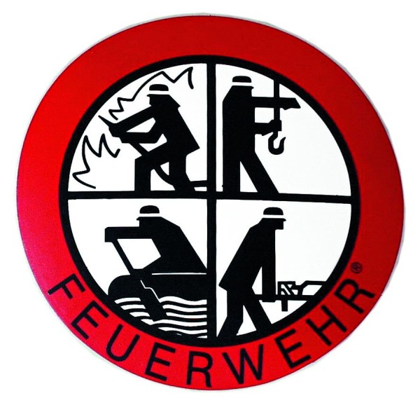 Aufkleber mit Feuerwehr-Signet Ø 90 mm innen