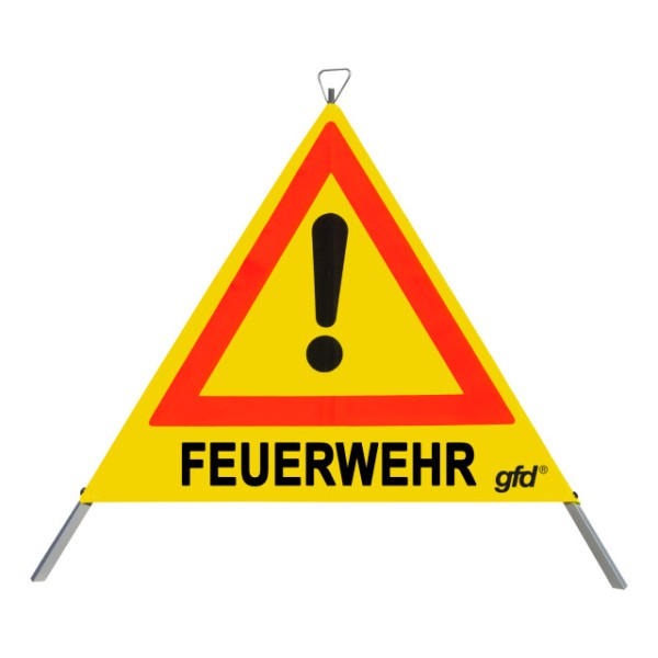 Faltsignal gfd, gelb, 900 mm, Aufdruck