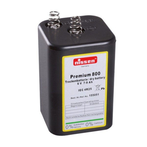 Blockbatterie NISSEN PREMIUM 800, 6 V/7-9 Ah