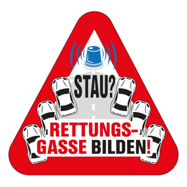 Aufkleber RETTUNGSGASSE BILDEN, aus