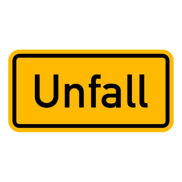 Warnschild Unfall