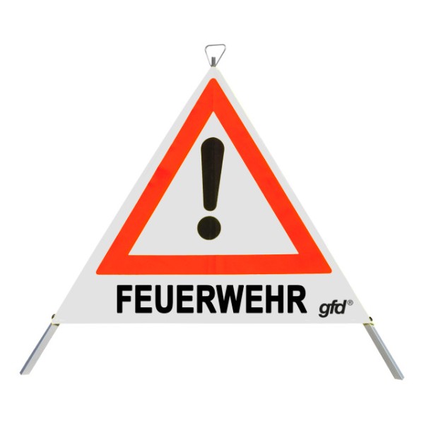 Faltsignal gfd, weiß, 700 mm, Aufdruck