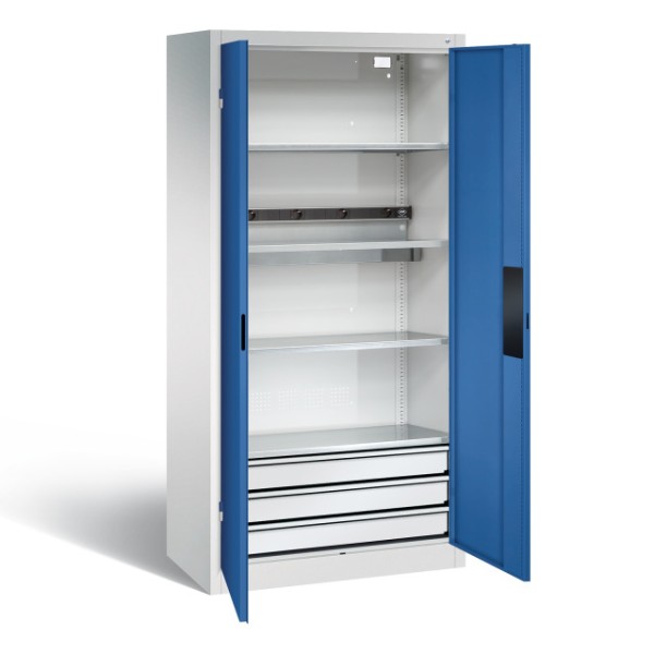 Akkuladeschrank C+P Basic, Türen blau