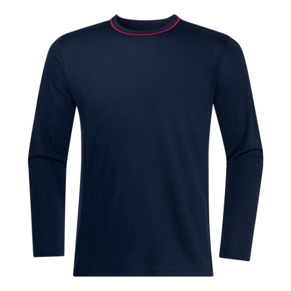 Langarm-Shirt UVEX,schwarzblau,rote Paspel am Hals