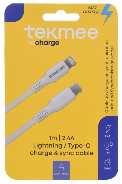 TEKMEE LIGHTNING KABEL 1m