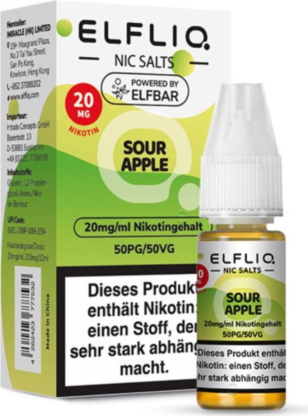ELFLIQ-E-LIQUID, SOUR APPLE