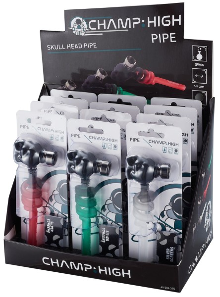 CHAMP HIGH GLASS PIPE SKULL