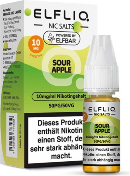 ELFLIQ-E-LIQUID, SOUR APPLE