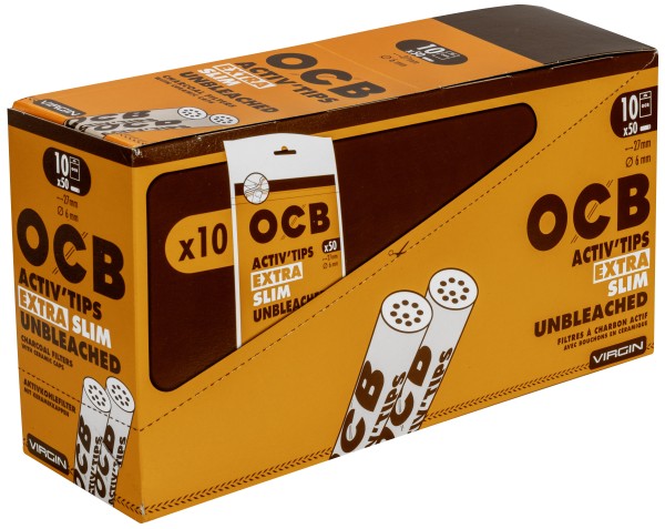 OCB ACTIV TIPS SLIM UNBLEACH
