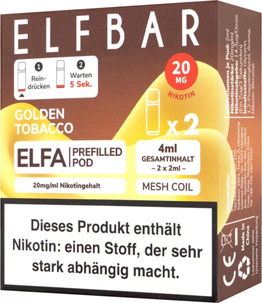 ELFBAR ELFA PODS-GOLDEN TOBA
