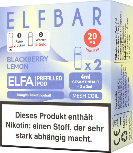 ELFBAR ELFA PODS-BLACKB.LEMO