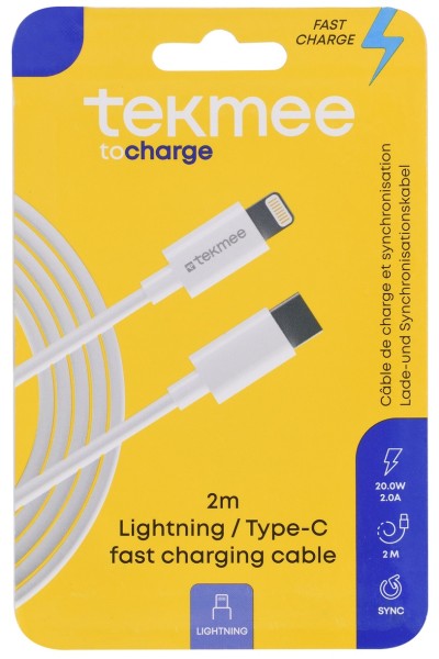 TEKMEE LIGHTNING KABEL 2m