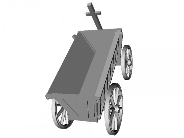 Opa's kleiner Handwagen, geschlossen, Deichsel gerade - 3D-Druck