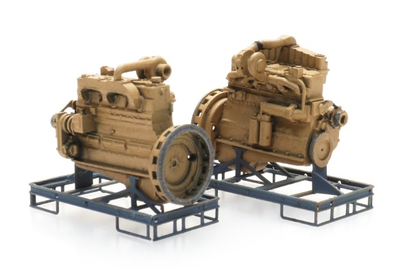 Industriedieselmotor auf Transportpalette - Fertigmodell