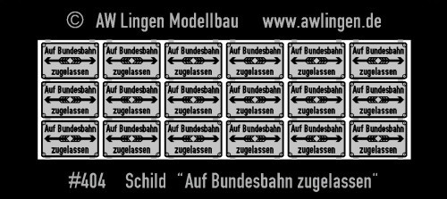 Schild "Auf Bundesbahn zugelassen" - Neusilber geätzt
