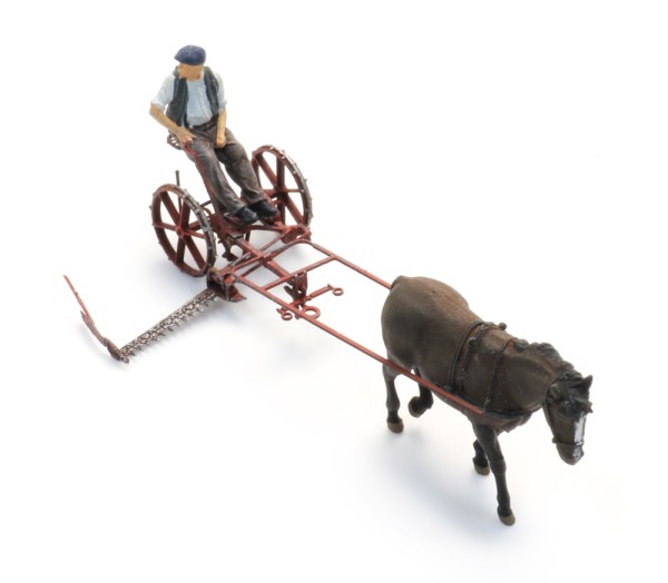 Mähbalken mit Pferd + Figur - Fertigmodell