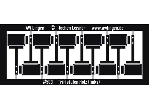 Trittstufen Holz linke Seite geätzt