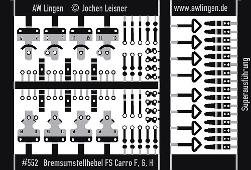 Bremsumstellhebel für FS Güterwagen, superfein