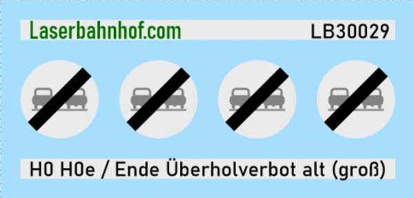 Verkehrsschild Österreich - Ende Überholverbot alt groß - 7,8mm