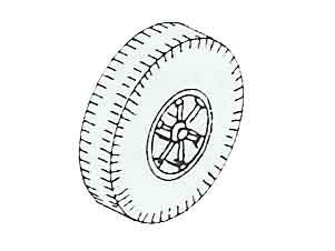 Radsatz, Einfachreifen, durchbrochene Trilex Felge, ø 12,8mm