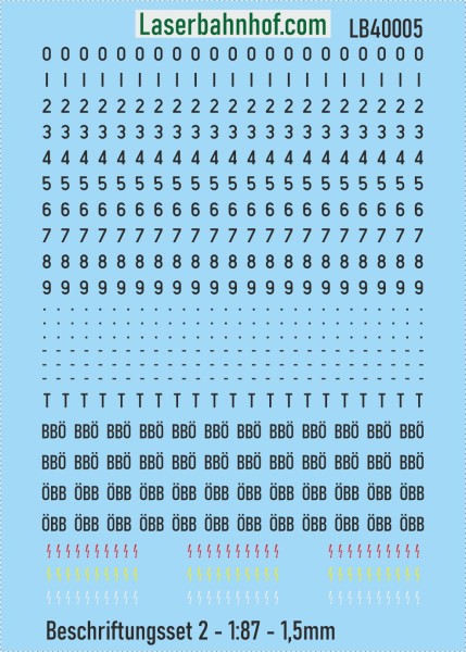 Decals Beschriftungsset 3 - 1,5mm - 1:87