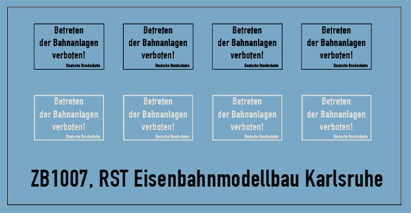Warnschilder "Betreten der Bahnanlagen verboten!" (Spur H0)