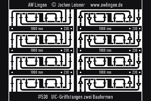 UIC Griffstangen (2 Bauformen) mit Bohrschablone