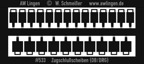 Zugschlußscheiben (DB/DRG) mit Decals