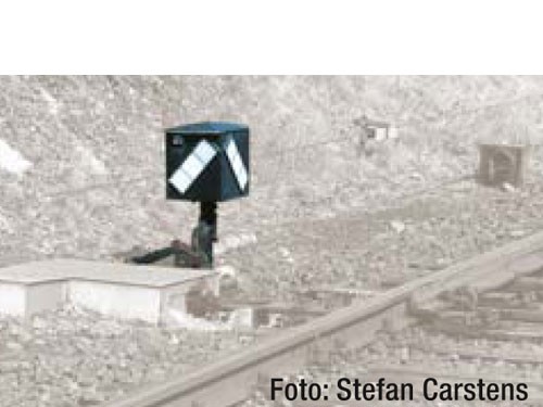 Weichenlaterne Außenbogenweiche (ABW) mit Rückstrahlschild, direkt ansteuerbar, passend zum mein-Gle