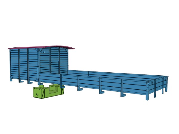 Teilesatz Bauzugwagen für Roco R10-Fahrwerk mit Handbremse- 3D-Druck