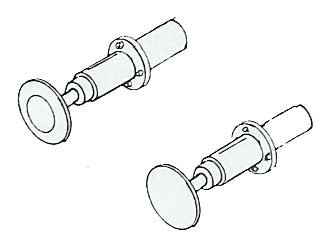 Stangenpuffer ø 4,3mm gefedert, runder Flansch