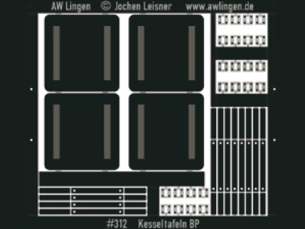 Kesseltafeln BP - passend zu Gaßner G356, G 395