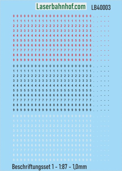 Decals Beschriftungsset 1 - 1,0mm