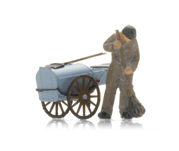 Strassenfeger mit Karren (1 Figur) - Spur Z